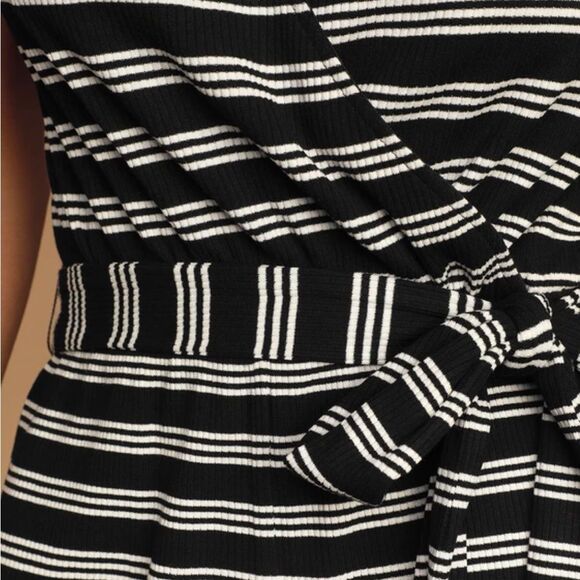 Lulu's A Friend Like You Black Striped Ribbed Romper - Picture 11 of 11